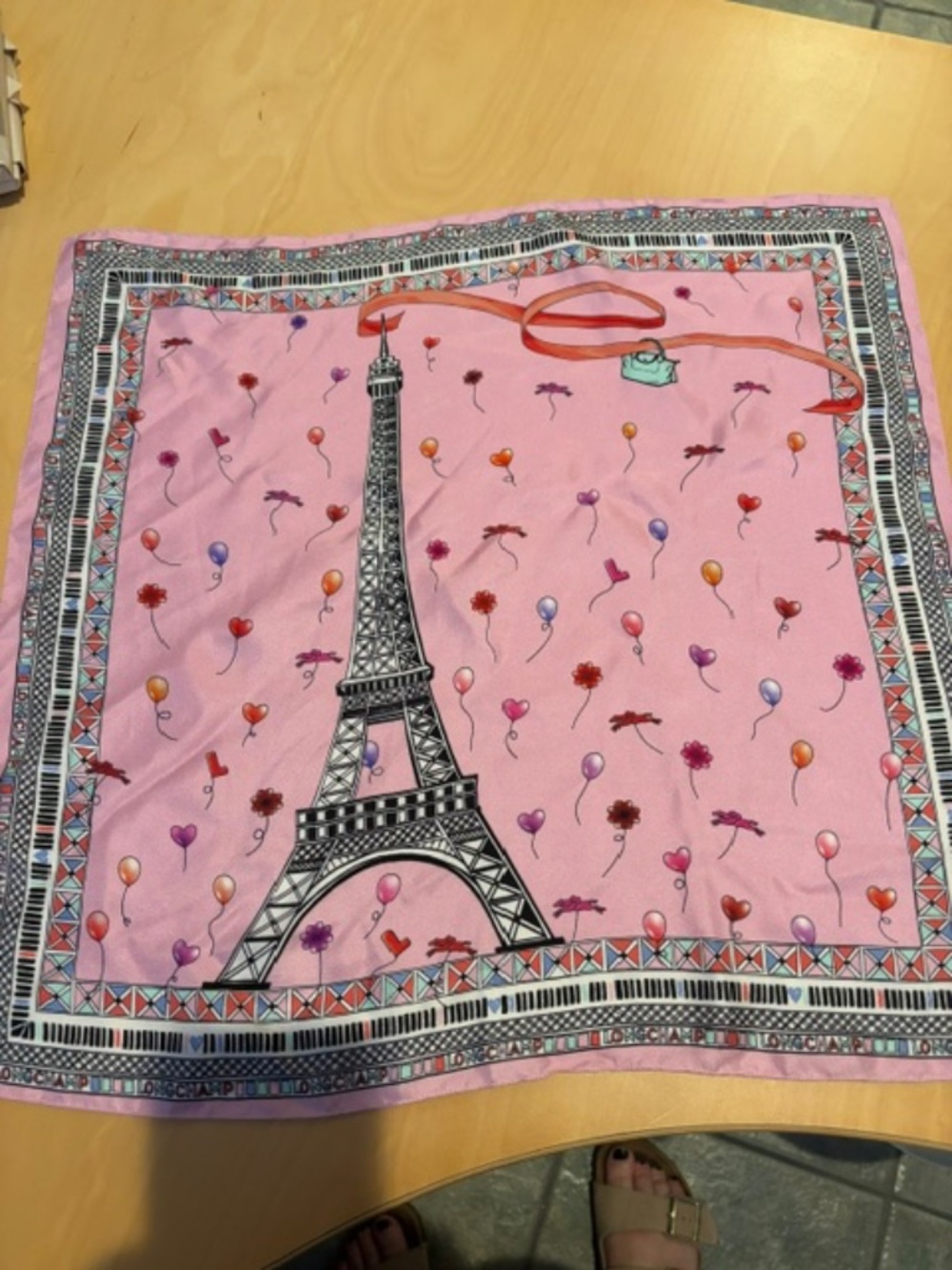 Longchamp square silk scarf